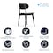 Flash Furniture Verona Commercial Grade Solid Wood Dining Chair w/Curved Oval Backrest in Black XU-CH10367-3-BLK-GG - alternate 8